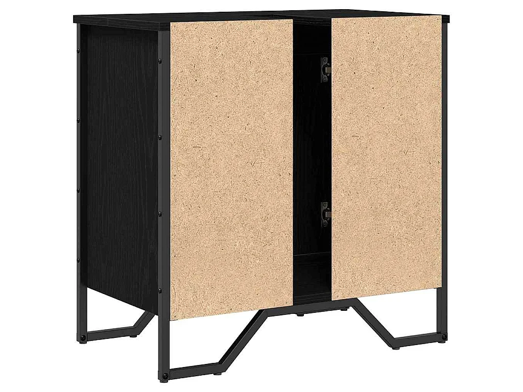 Meuble de Lavabo de Salle de Bain Chêne noir 60 x 35 x 60 cm