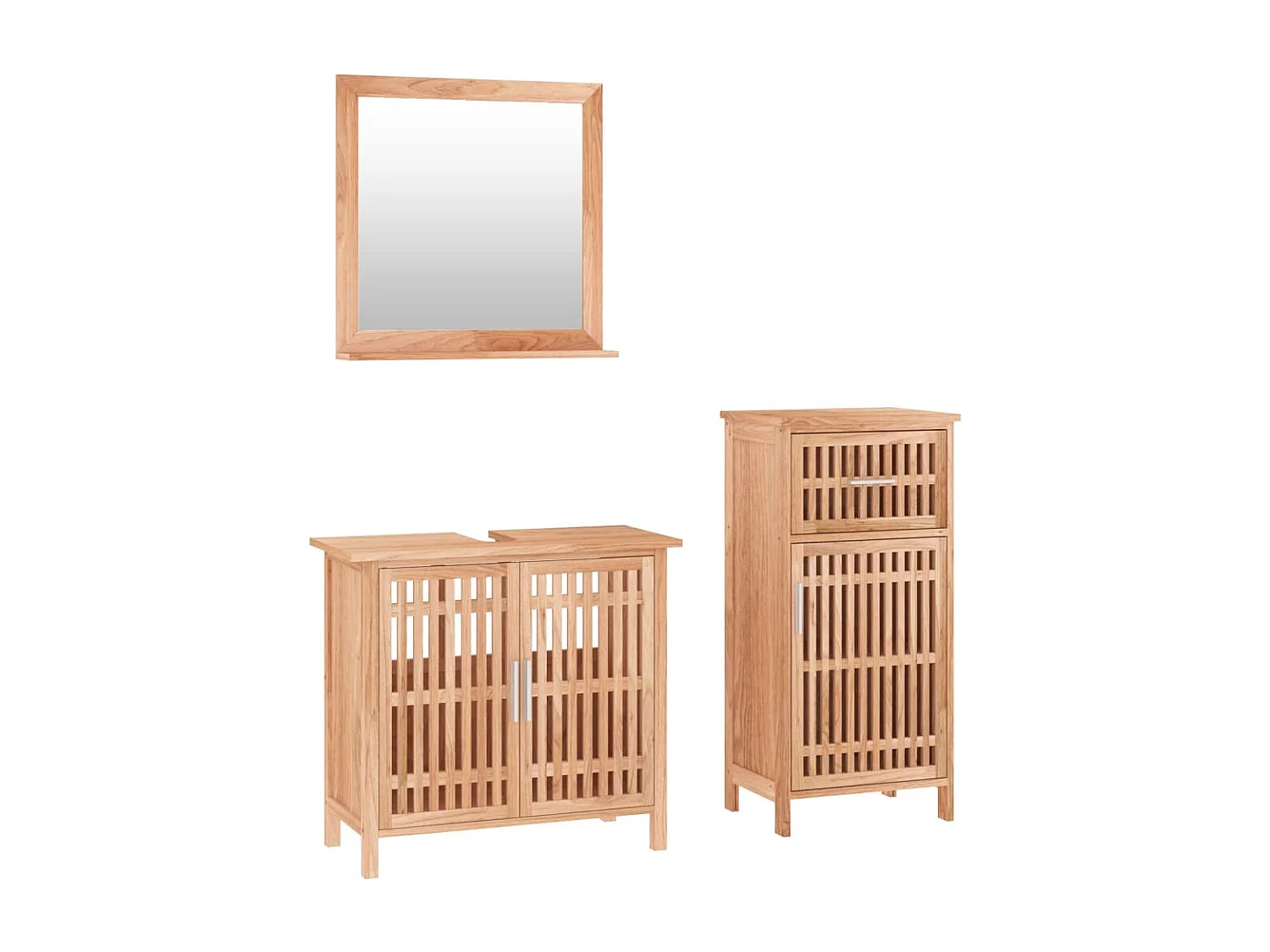 Ensemble de meubles de salle de bain 3 pcs Bois massif de noyer