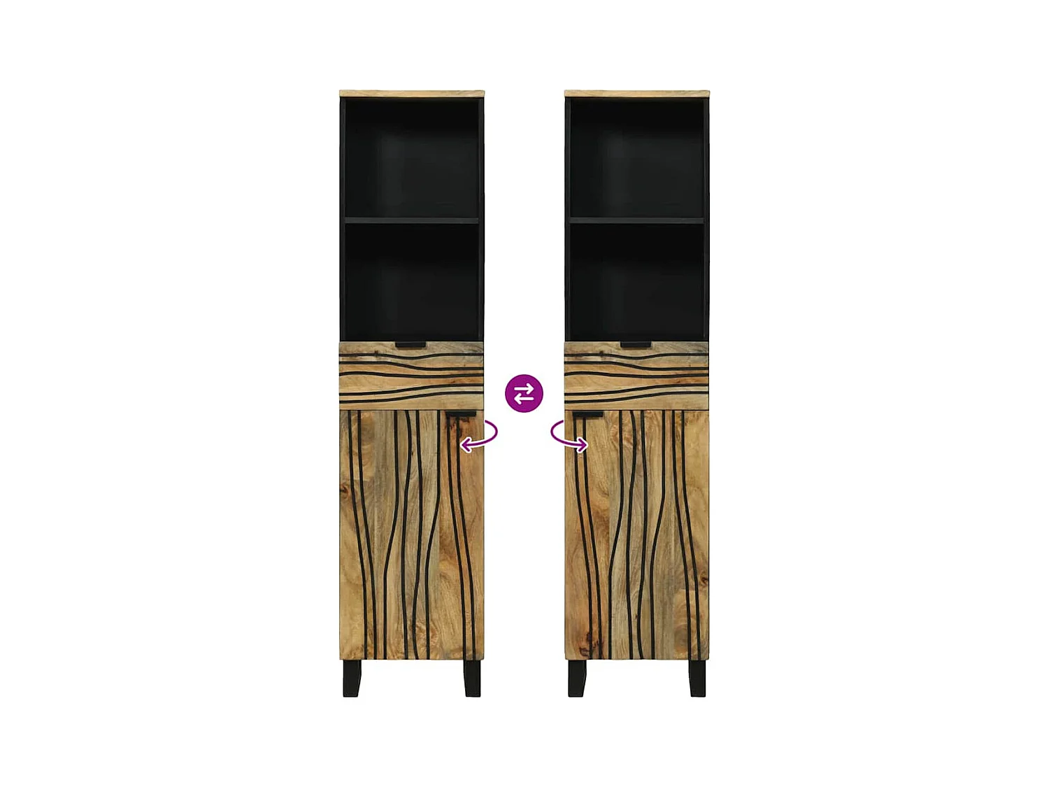 Mobiletto da Bagno con lo scaffale Marrone 38 x 33 x 160 cm