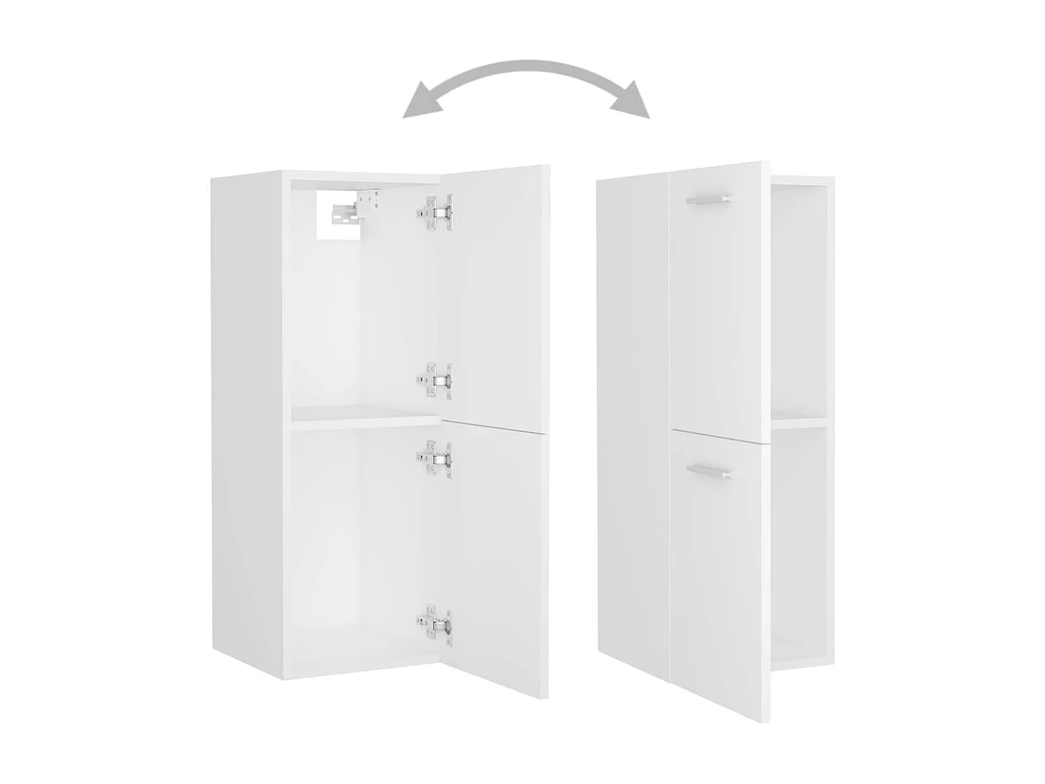 Set Mobili da Bagno Bianco in Legno Multistrato