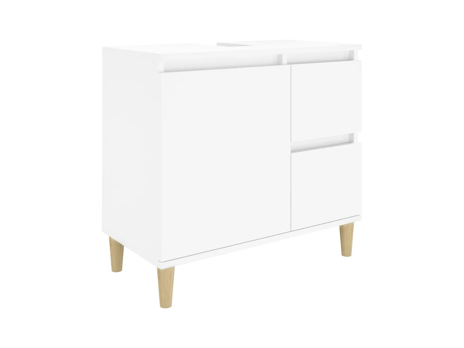 Ensemble d'armoires salle de bain 3 pcs blanc bois d'ingénierie