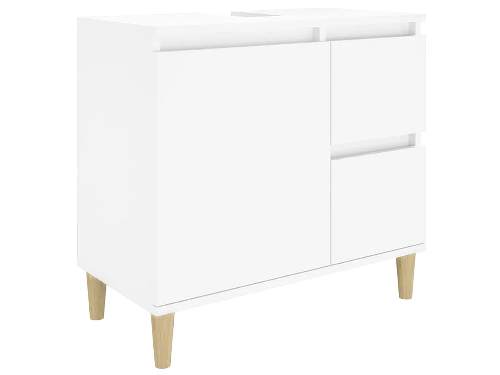 Ensemble d'armoires salle de bain 3 pcs blanc bois d'ingénierie