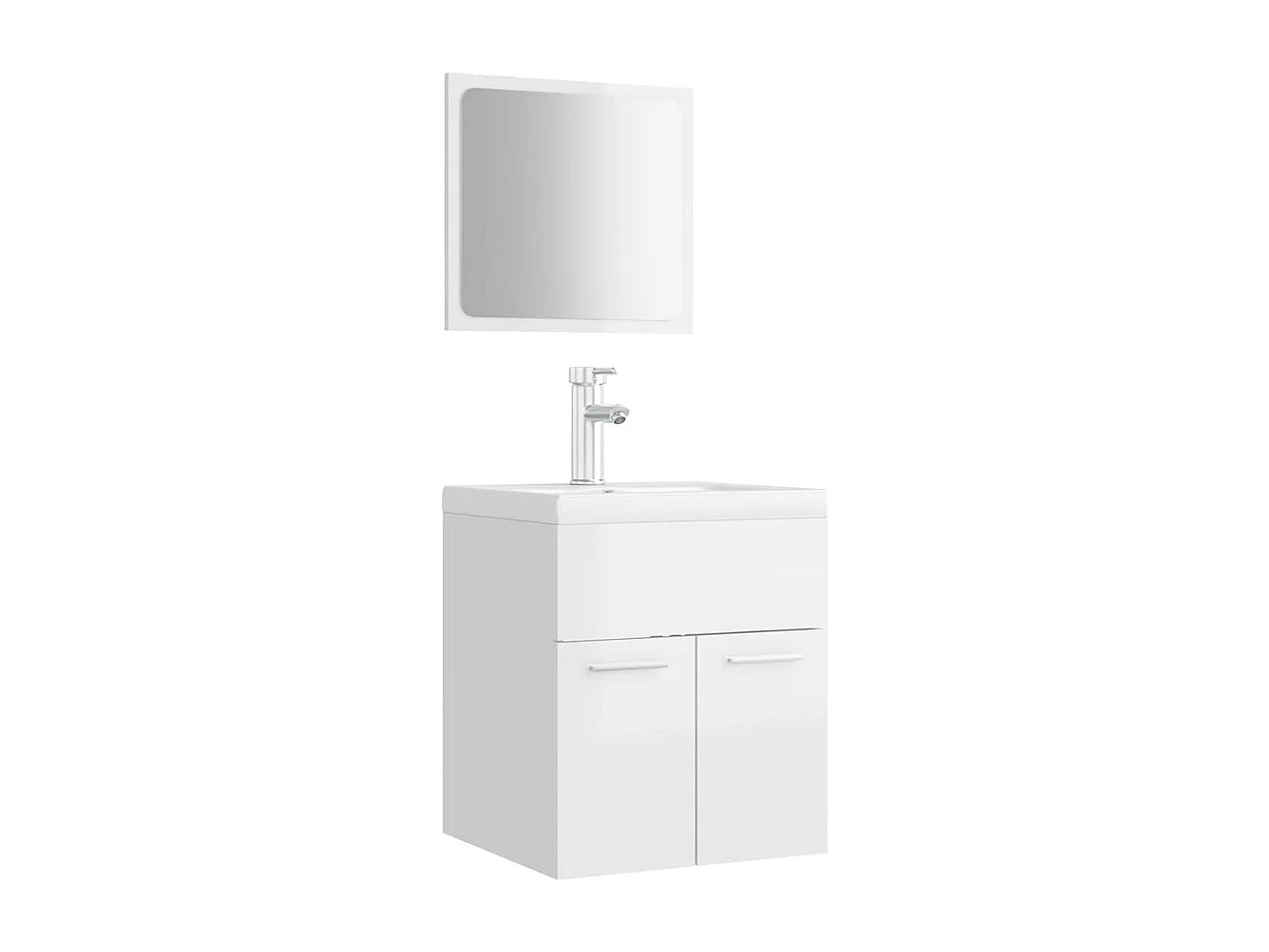 Ensemble de meubles de salle de bain Blanc brillant Aggloméré