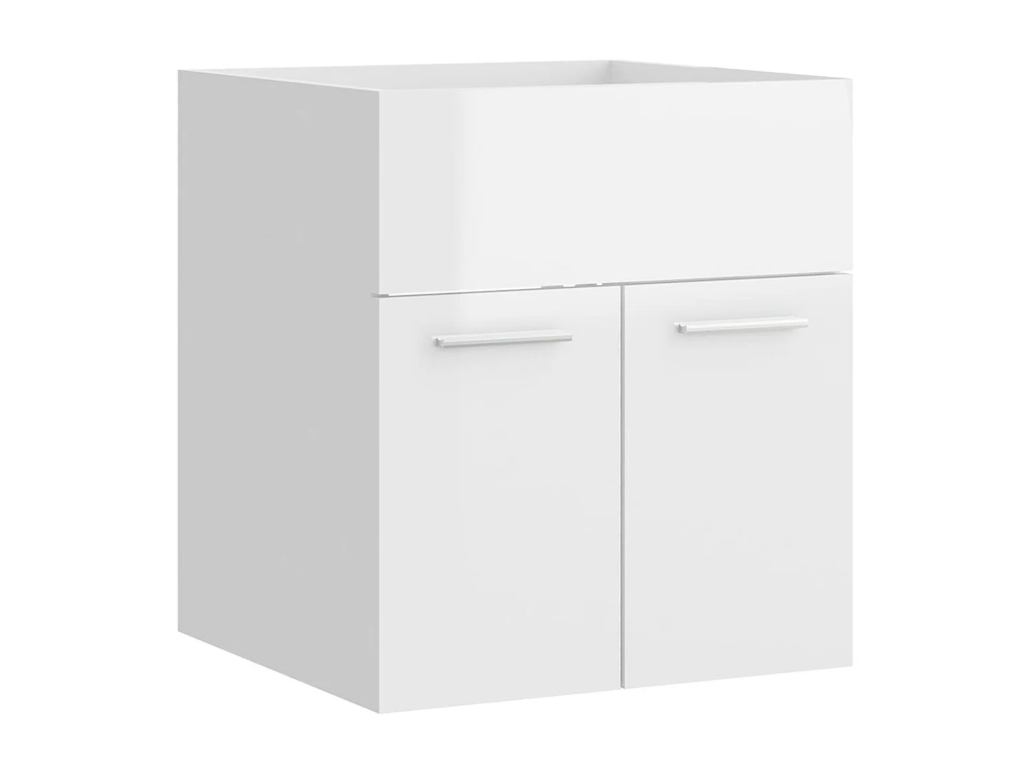 Set Mobili da Bagno Bianco Lucido in Legno Multistrato