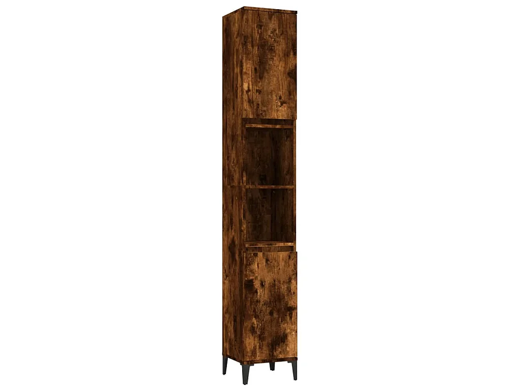 Ensemble de meubles de salle de bain 3 pcs Chêne fumé