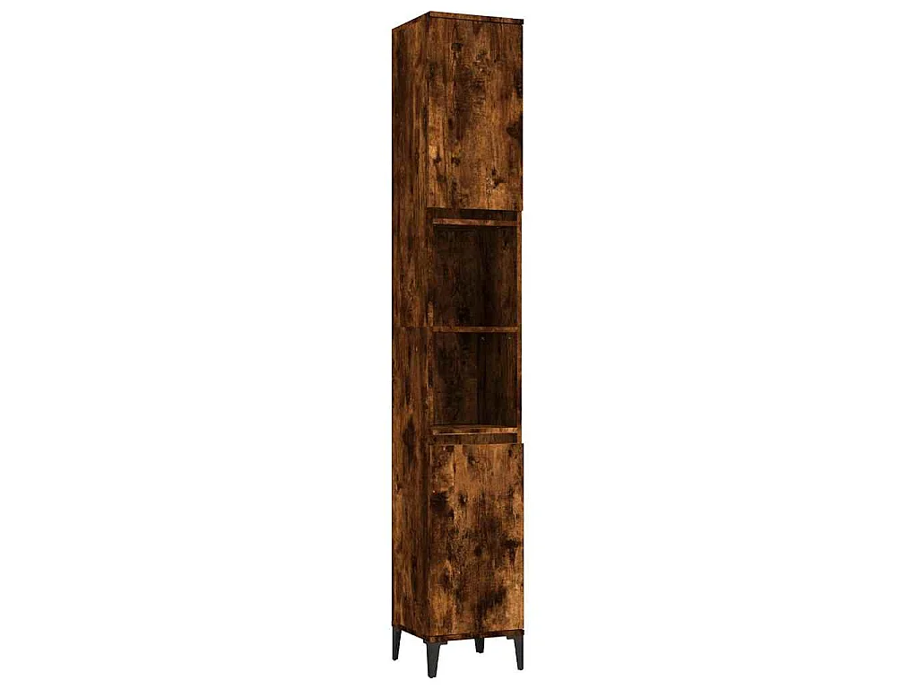 3-tlg. Badmöbel-Set Räuchereiche Holzwerkstoff