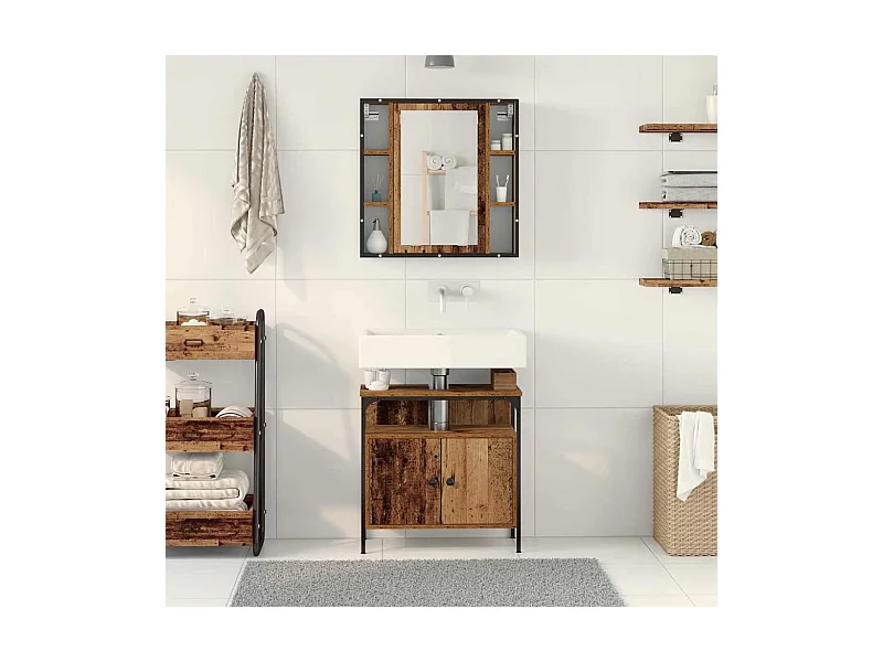 Badezimmermöbel Set 2 pcs Braun 60 x 30 x 60 cm Holzwerkstoff