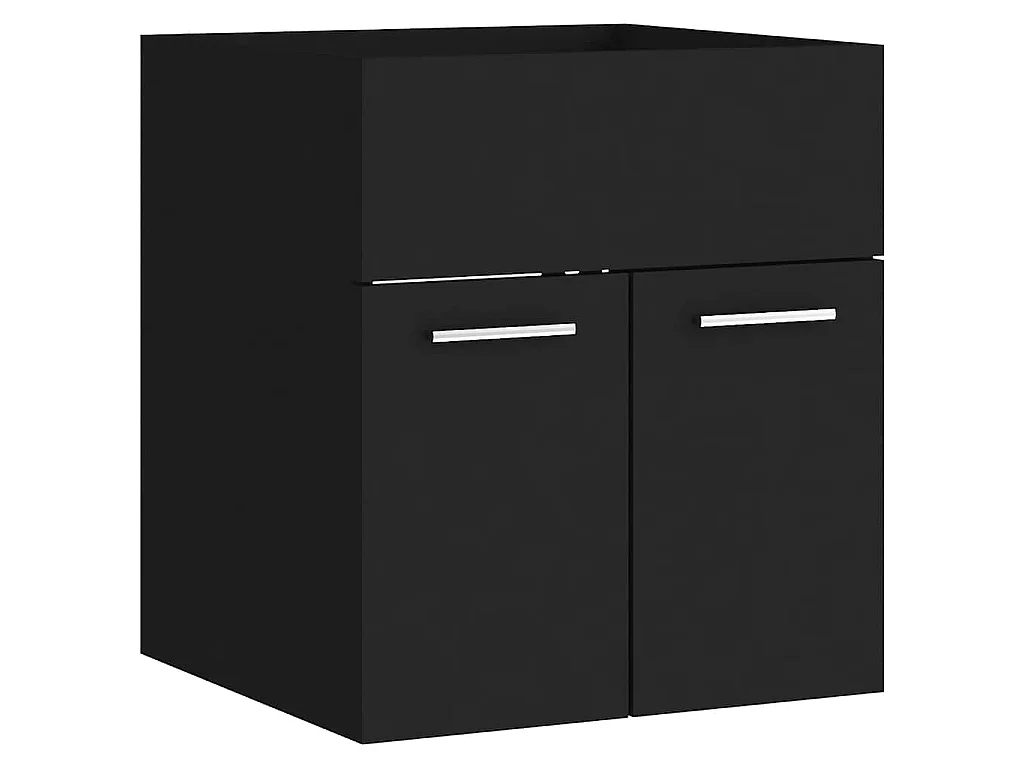 Set Mobili da Bagno Nero in Legno Multistrato