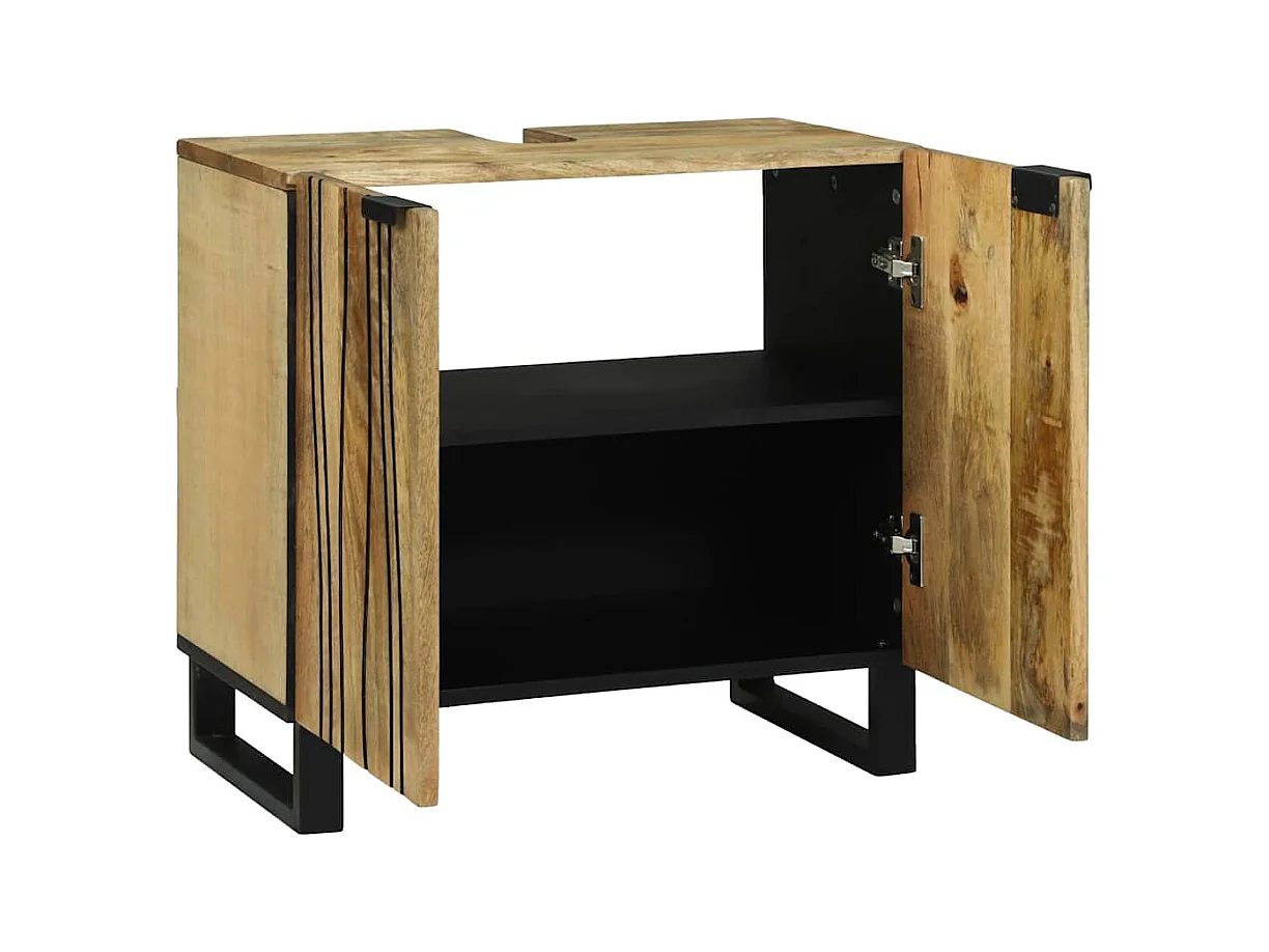 Waschbeckenschrank mit Regal Braun, Schwarz 62 x 33 x 58 cm