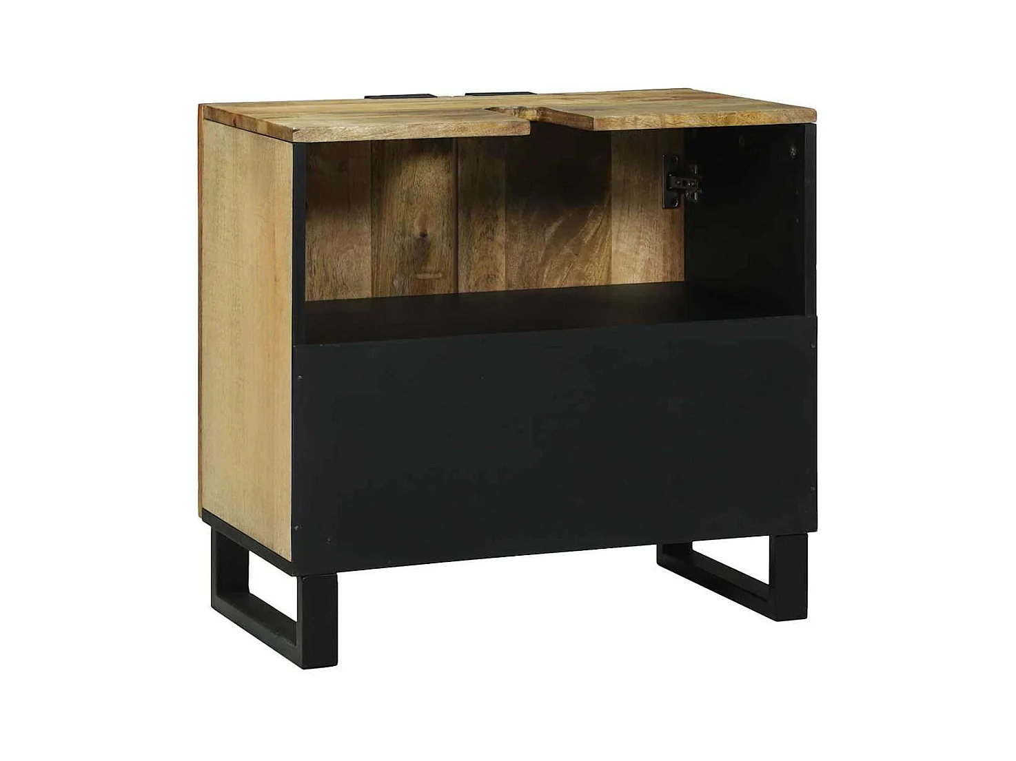 Waschbeckenschrank mit Regal Braun, Schwarz 62 x 33 x 58 cm