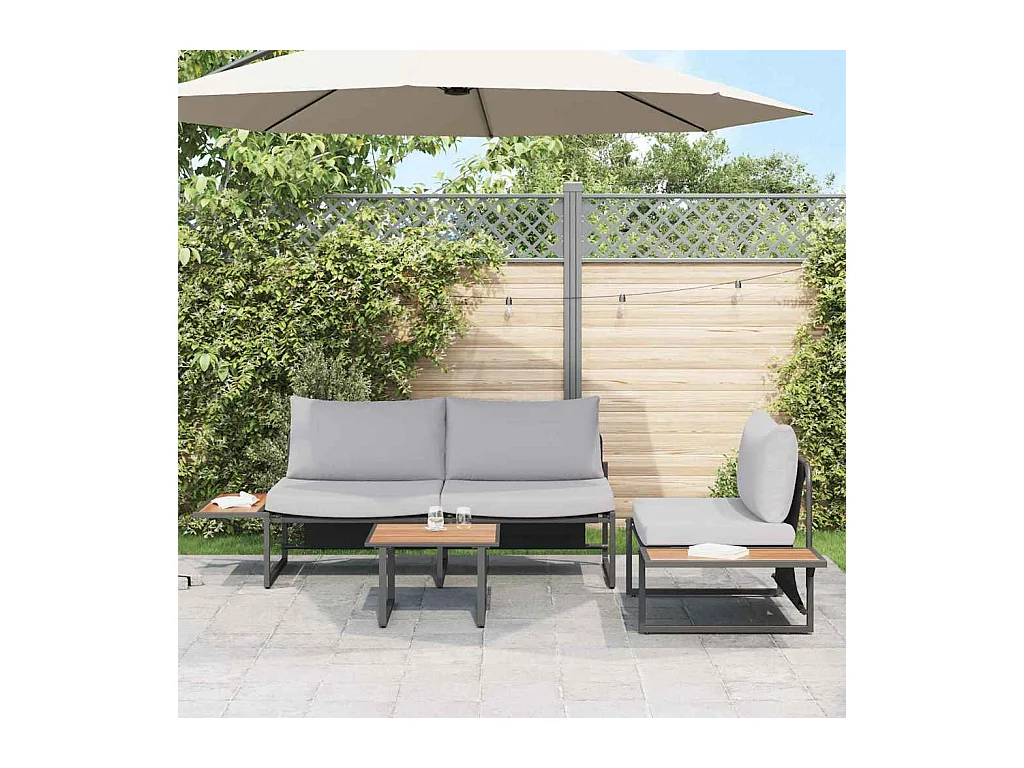 Ensemble de salle à manger pour jardin 3 pcs Gris clair Acier
