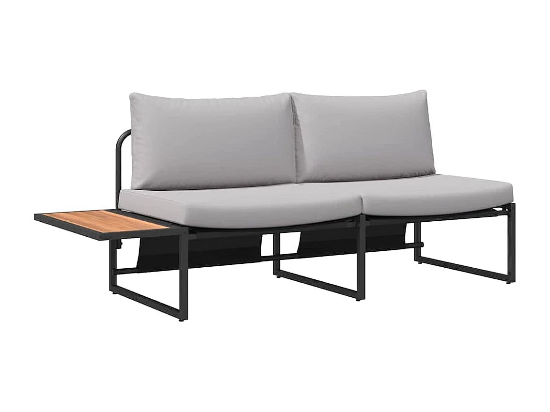 Ensemble de salle à manger pour jardin 3 pcs Gris clair Acier