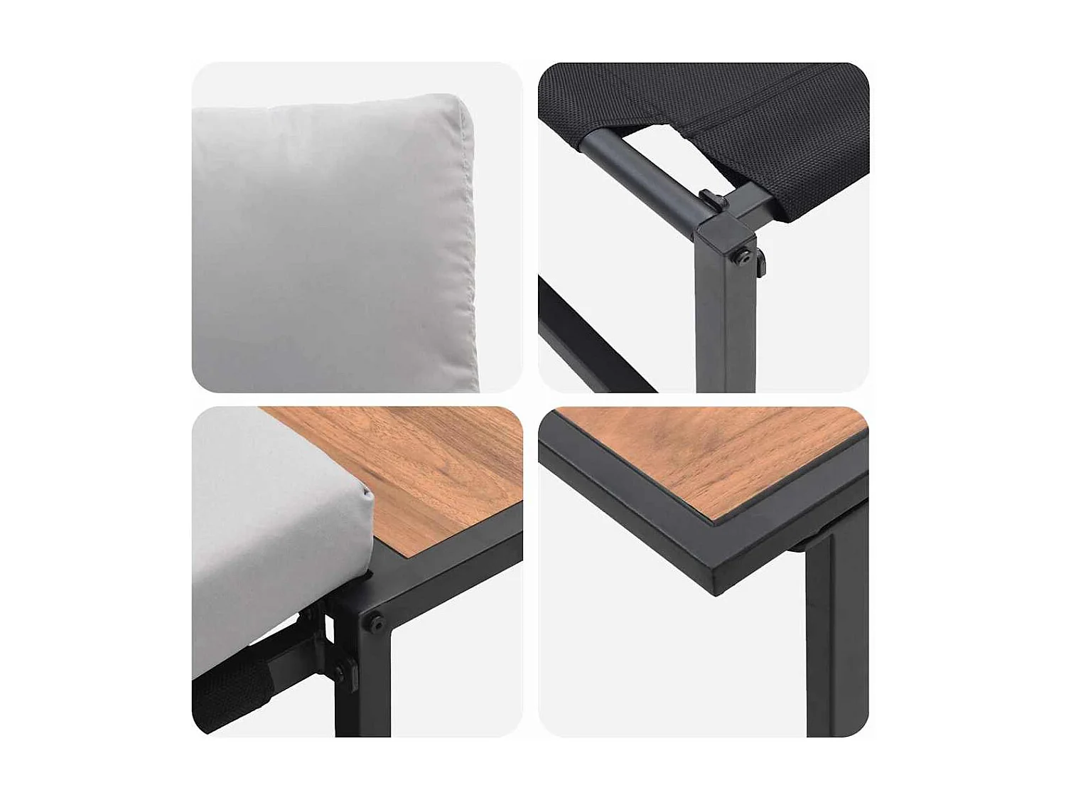 Ensemble de salle à manger pour jardin 3 pcs Gris clair Acier