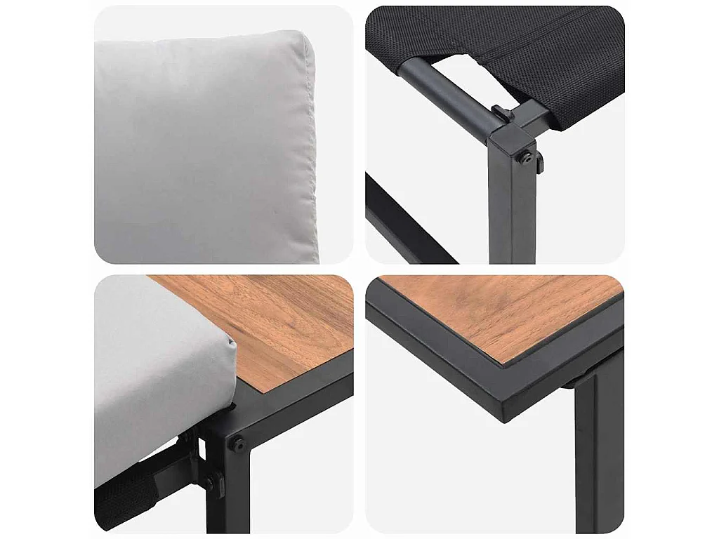Conjunto de Jantar para Jardim 3 unid. Cinzento-claro Aço