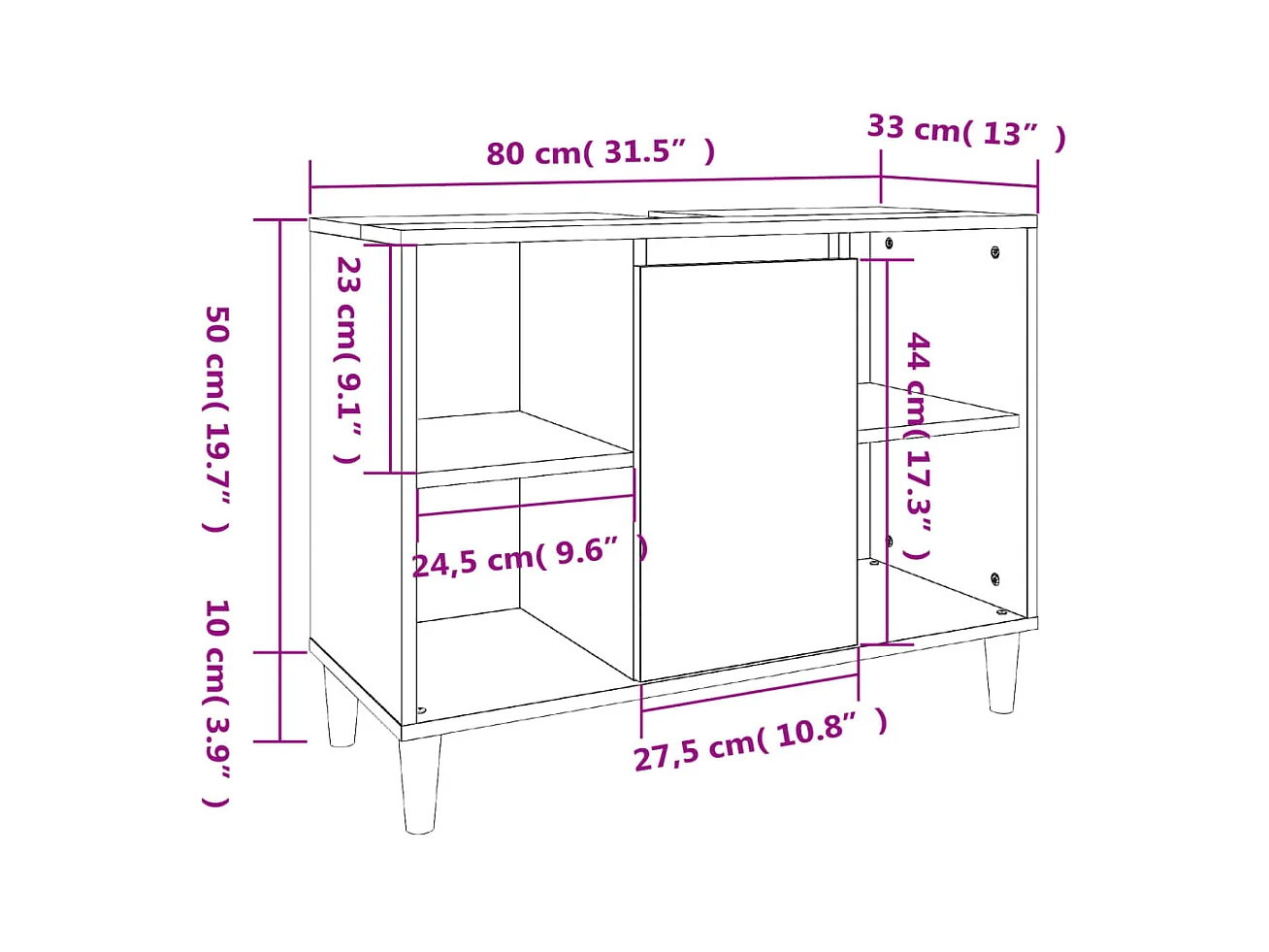 Ensemble de meubles de salle de bain 3 pcs Sonoma gris