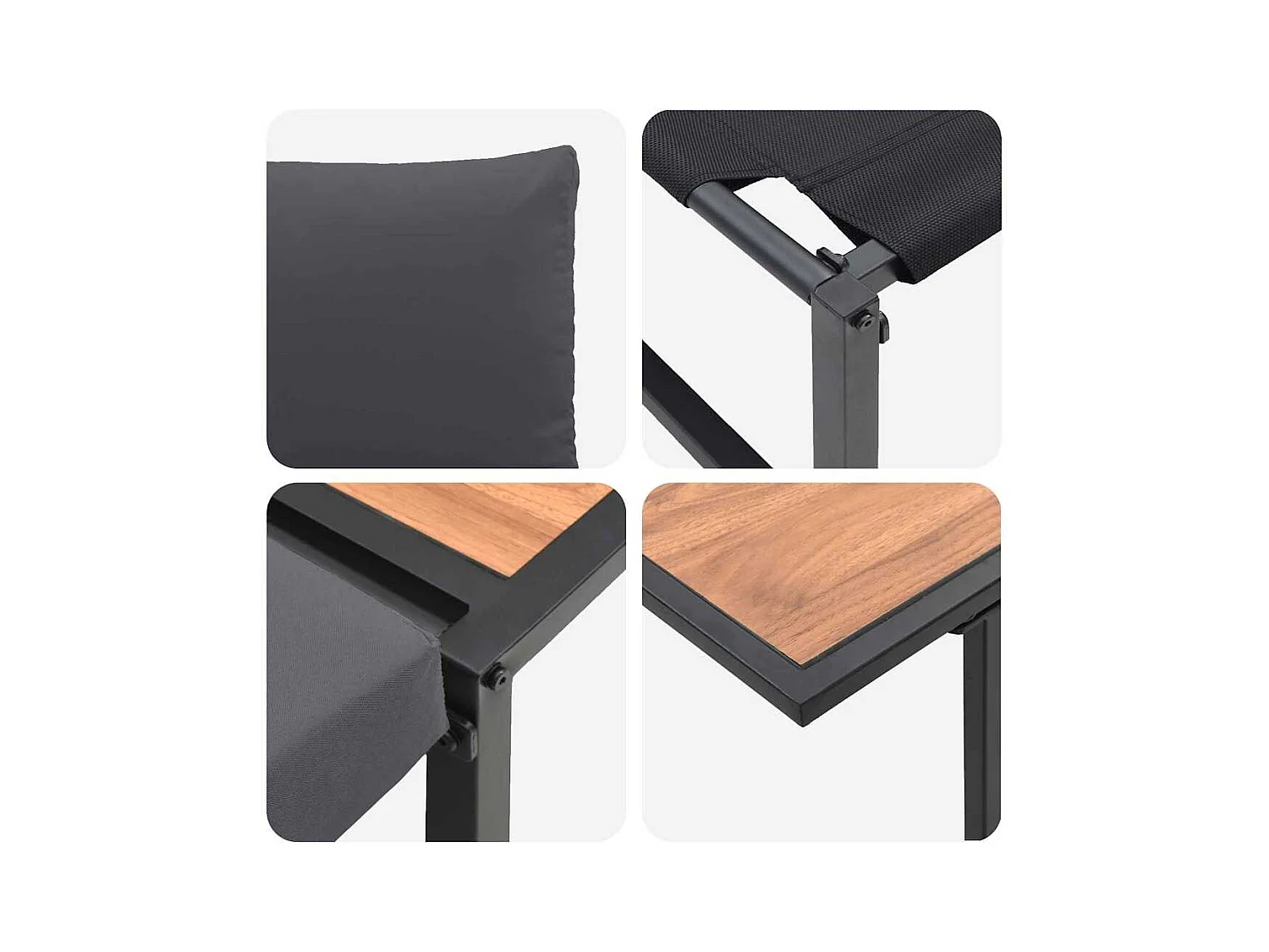 Ensemble de salle à manger pour jardin 3 pcs Anthracite Acier