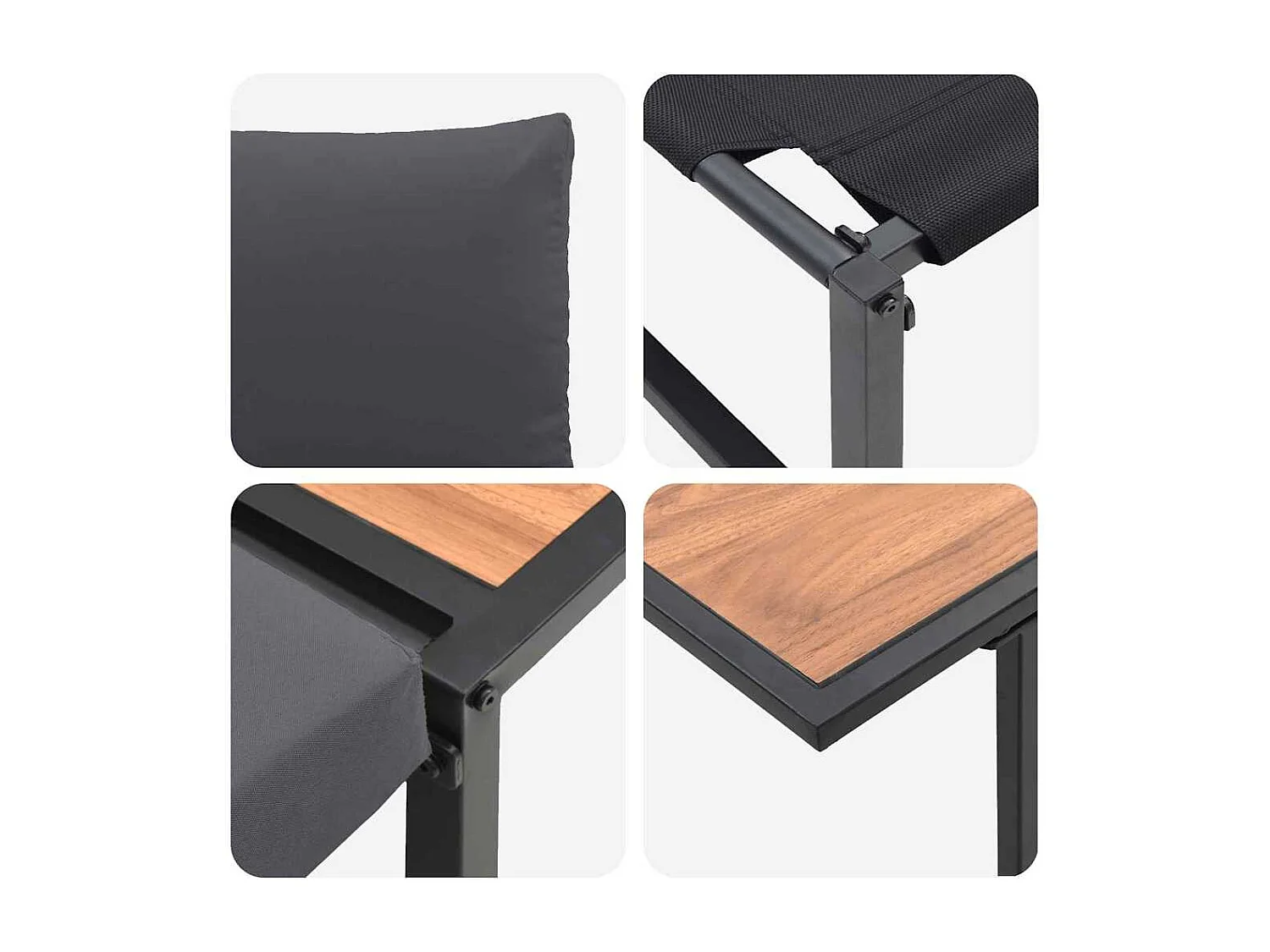 Ensemble de salle à manger pour jardin 3 pcs Anthracite Acier