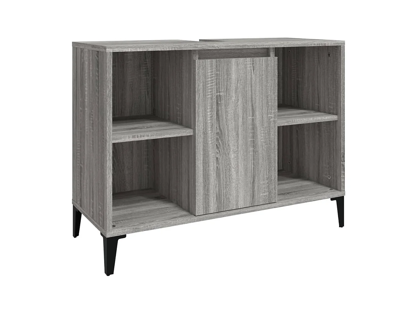 3-tlg. Badmöbel-Set Grau Sonoma Holzwerkstoff