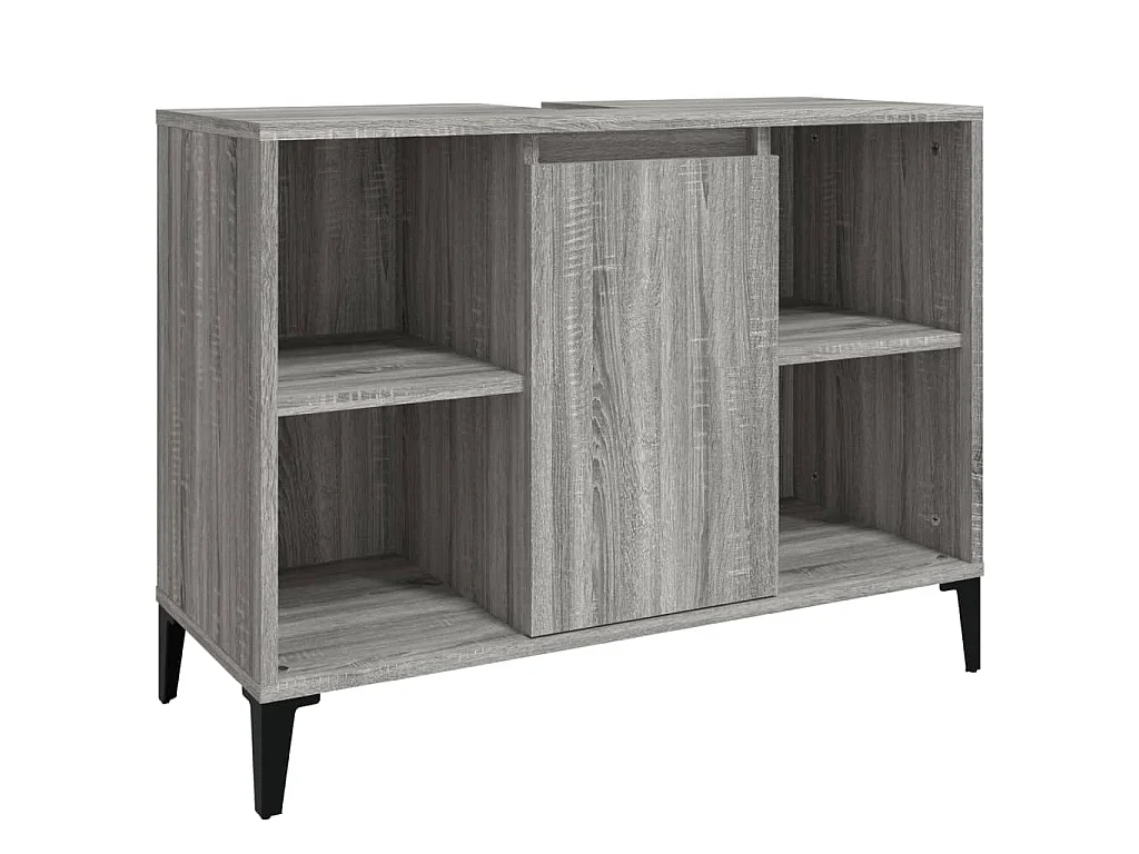 Ensemble de meubles de salle de bain 3 pcs Sonoma gris