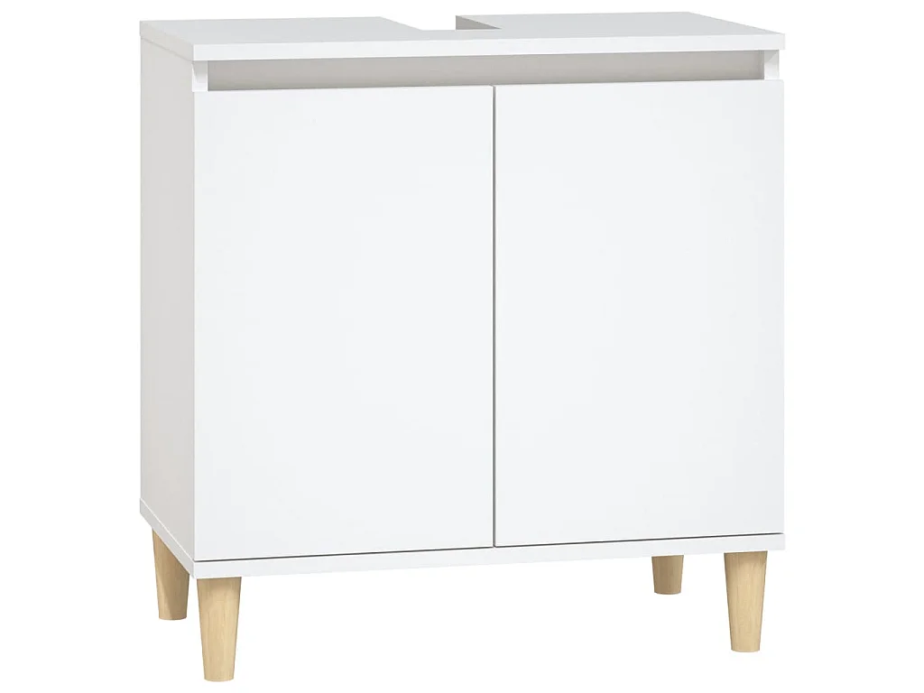 3-delige Badkamermeubelset bewerkt hout wit