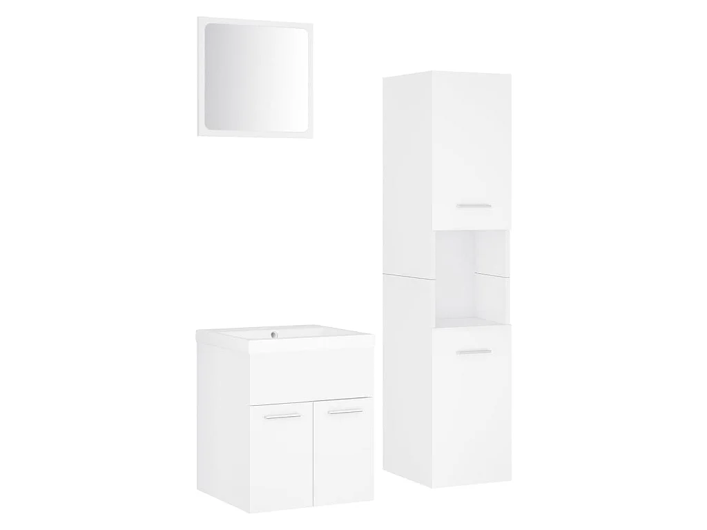 Ensemble de meubles de salle de bain Blanc Aggloméré
