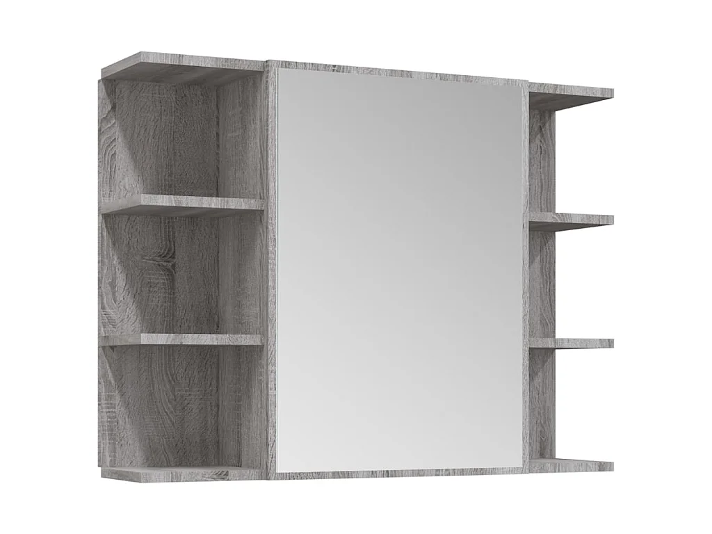 Set de armario de baño 4 pzas madera contrachapada gris sonoma