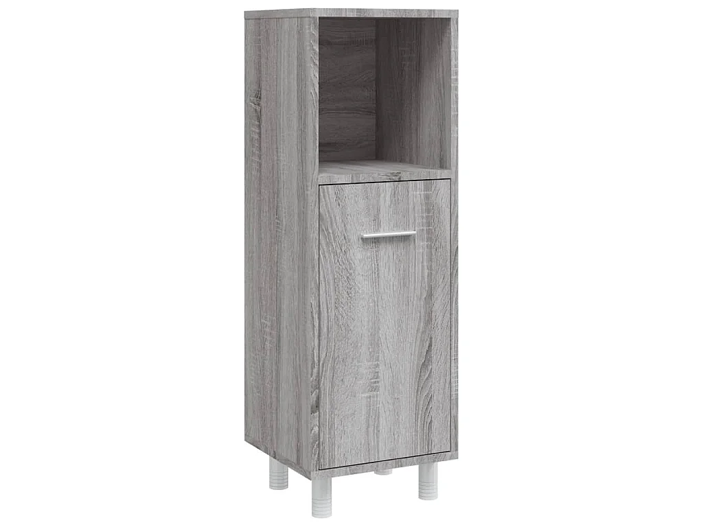 Set de armario de baño 4 pzas madera contrachapada gris sonoma