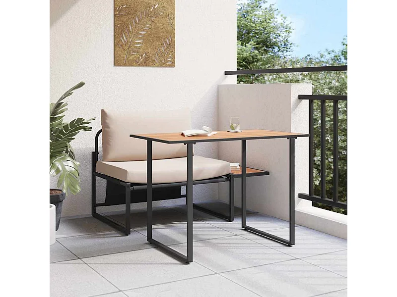 Garten Essgruppe 2 pcs Taupe Stahl