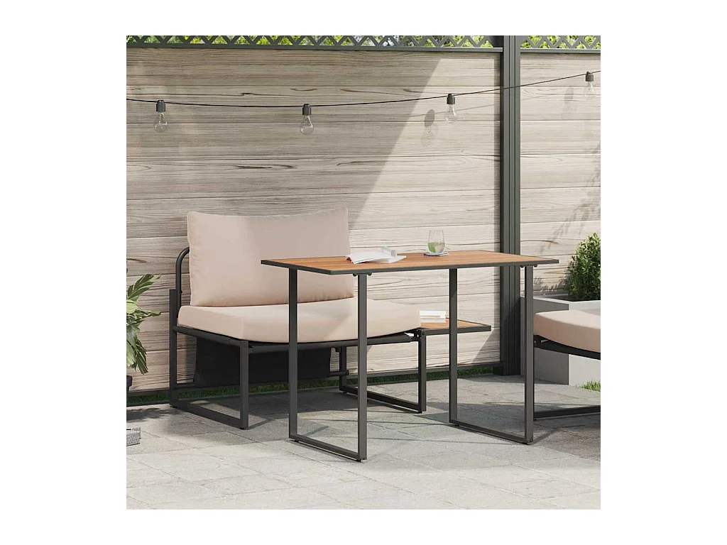 Ensemble de salle à manger pour jardin 2 pcs Taupe Acier