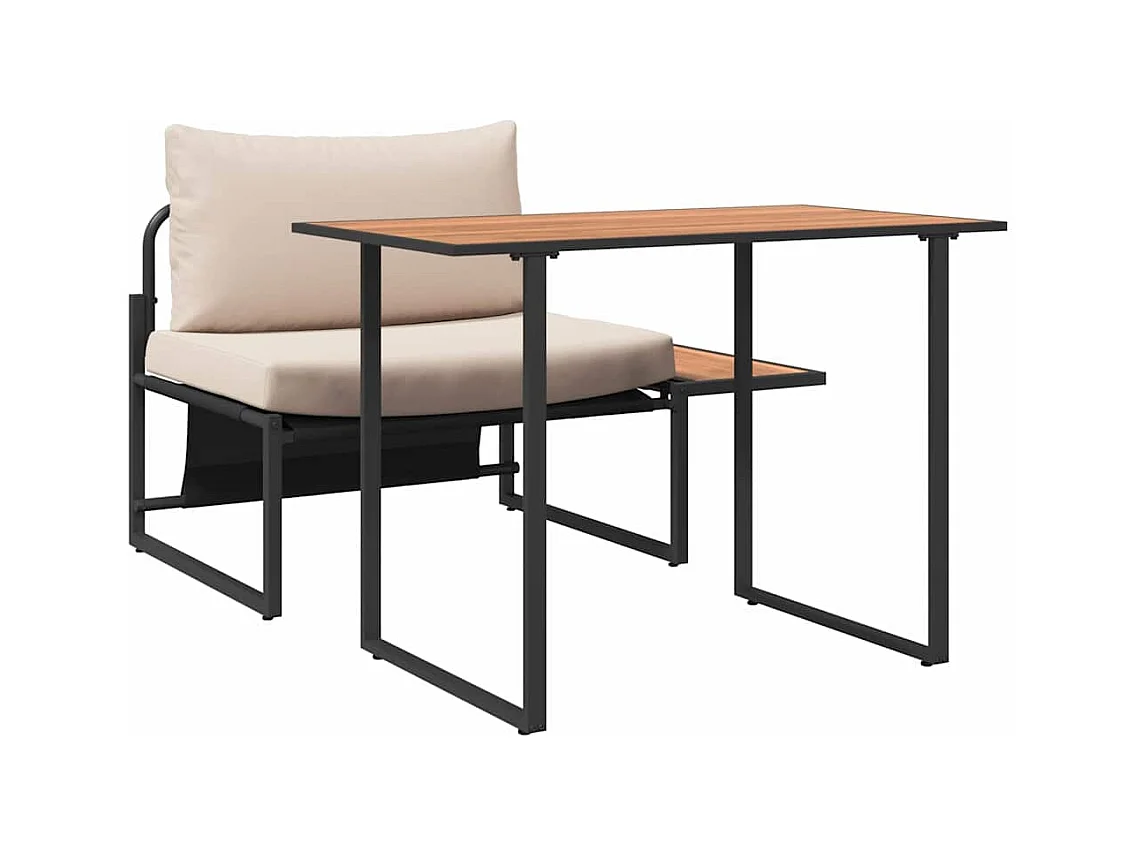 Ensemble de salle à manger pour jardin 2 pcs Taupe Acier