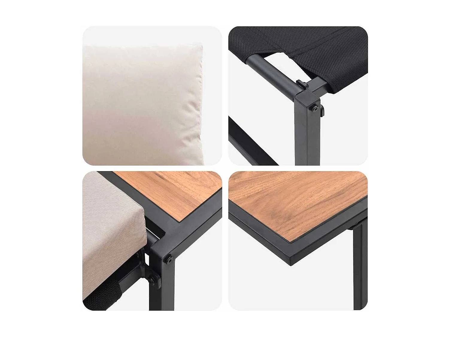 Ensemble de salle à manger pour jardin 2 pcs Taupe Acier