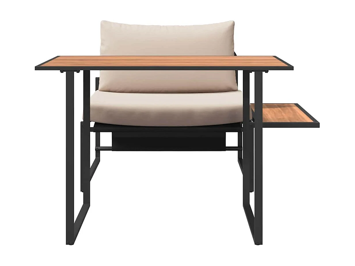 Mobilier de Patio en Acier 2 pcs Taupe Acier