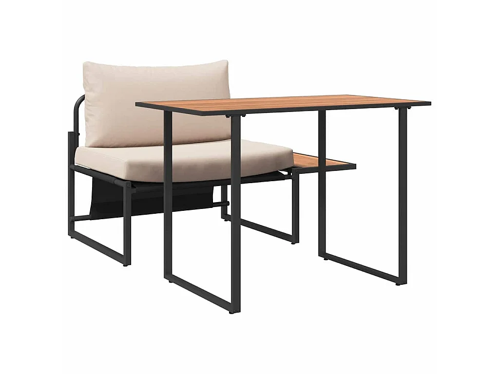Mobilier de Patio en Acier 2 pcs Taupe Acier