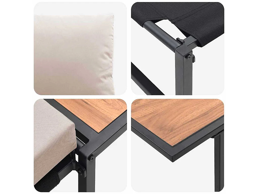 Mobilier de Patio en Acier 2 pcs Taupe Acier