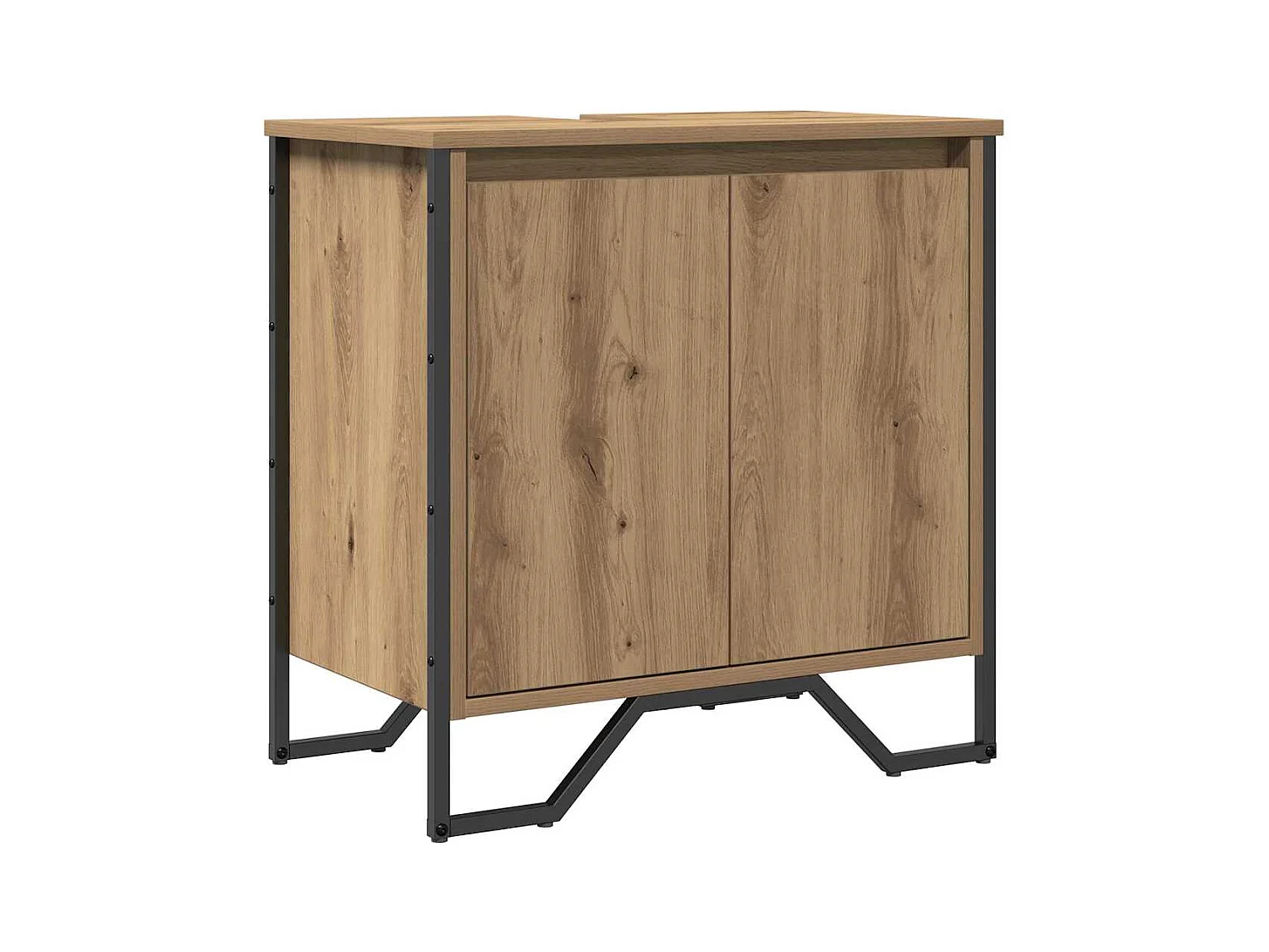 Meuble de Lavabo de Salle de Bain avec stockage Chêne artisanal