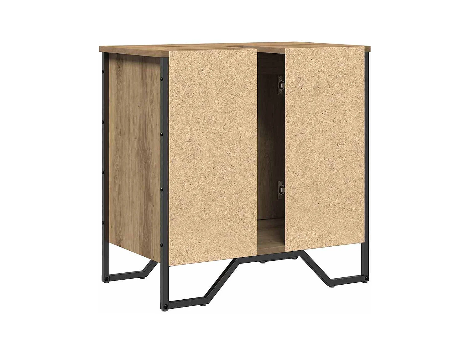 Meuble de Lavabo de Salle de Bain avec stockage Chêne artisanal