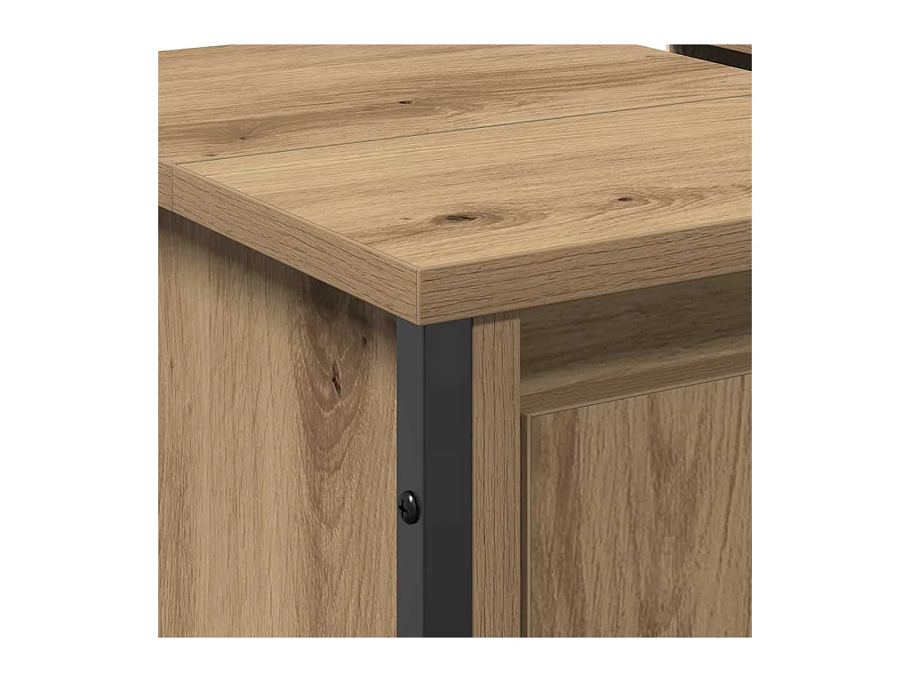 Meuble de Lavabo de Salle de Bain avec stockage Chêne artisanal