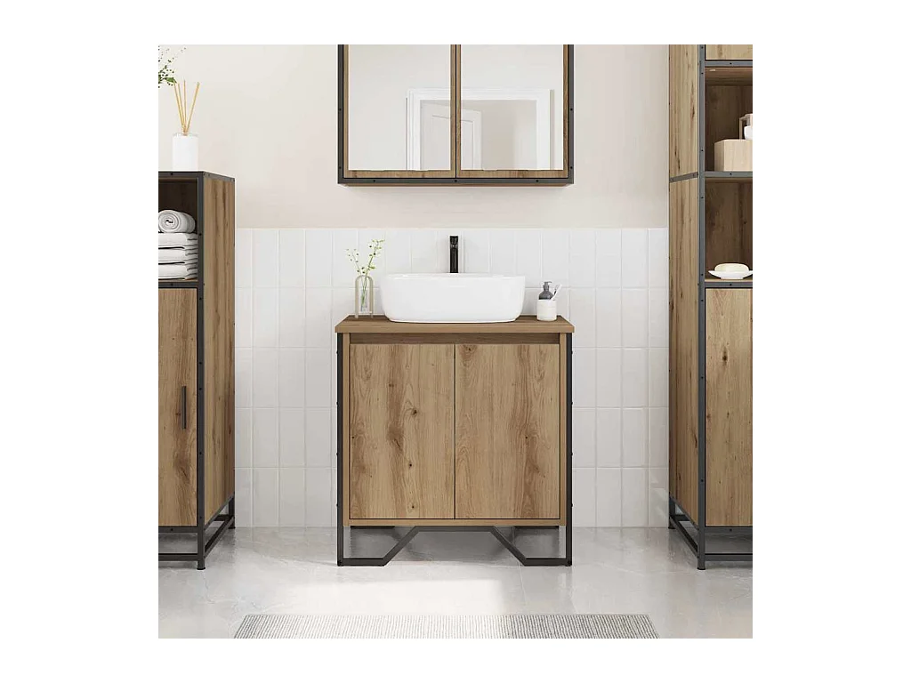 Waschtischschrank Artisan Eiche 60 x 35 x 60 cm Holzwerkstoff