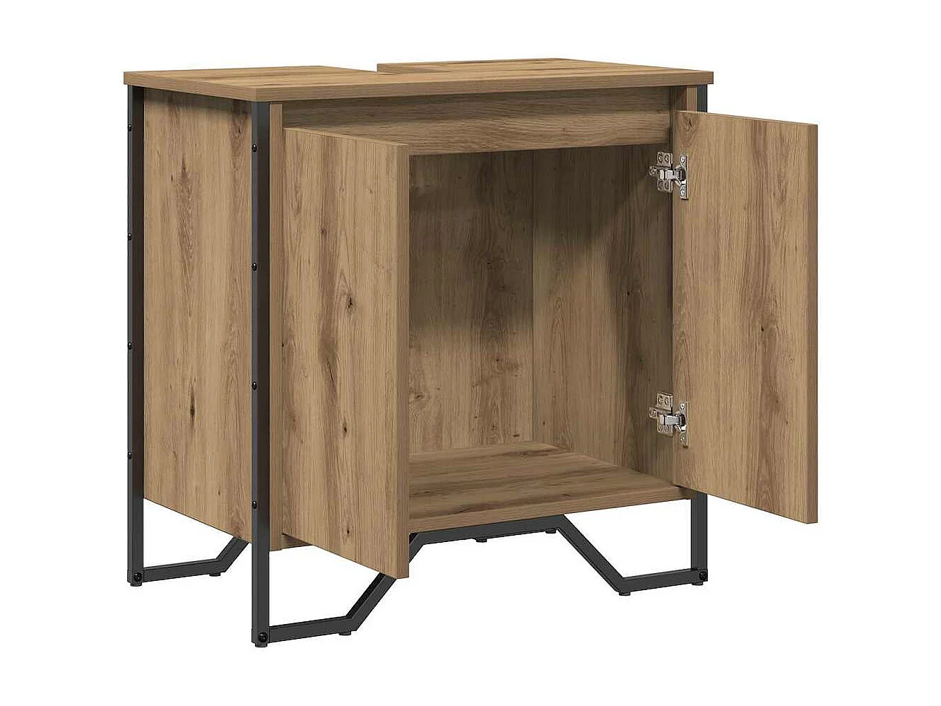 Gabinete de Lavabo para Baño Roble artesanal 60 x 35 x 60 cm