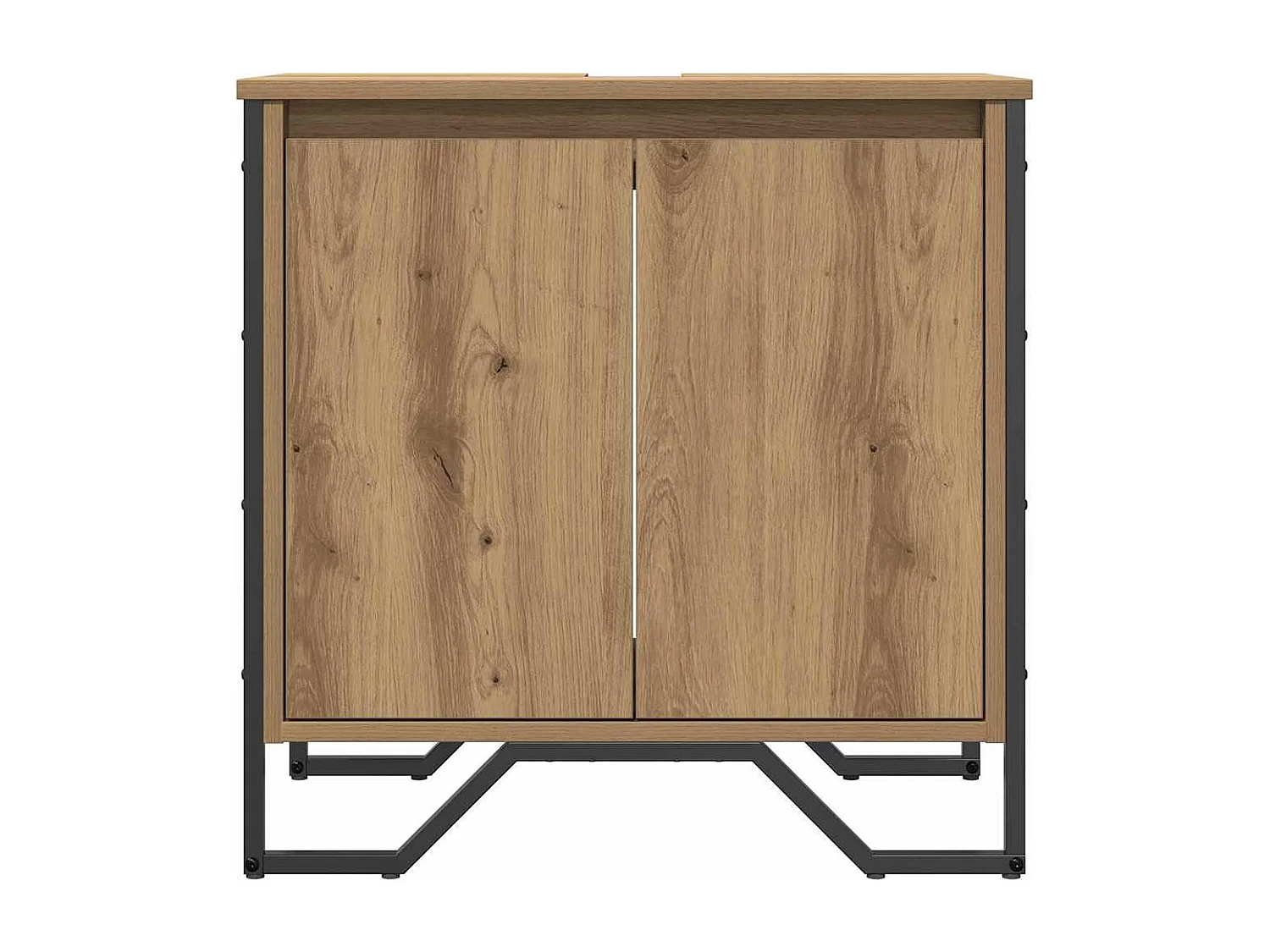 Gabinete de Lavabo para Baño Roble artesanal 60 x 35 x 60 cm