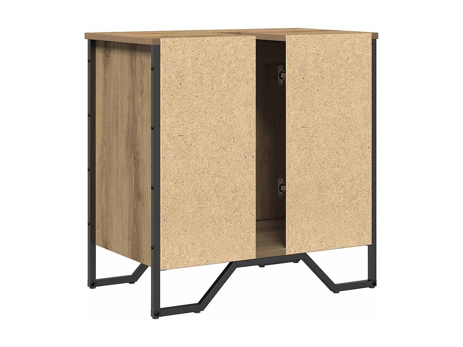 Gabinete de Lavabo para Baño Roble artesanal 60 x 35 x 60 cm