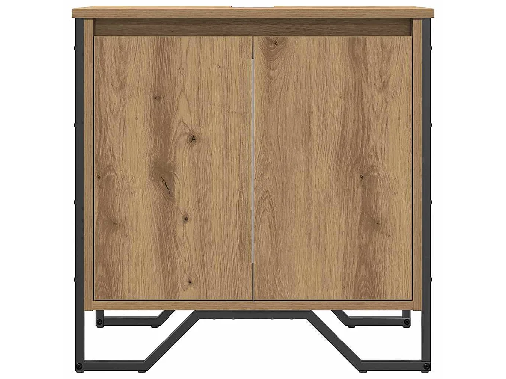 Gabinete de Lavabo para Baño Roble artesanal 60 x 35 x 60 cm