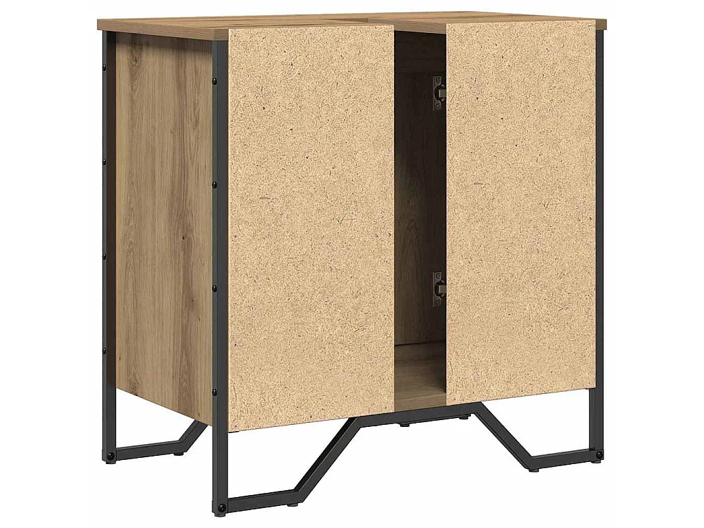 Gabinete de Lavabo para Baño Roble artesanal 60 x 35 x 60 cm