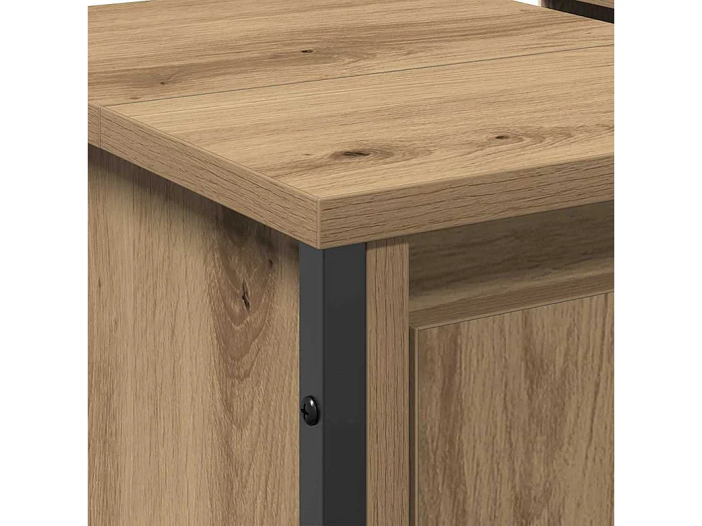 Gabinete de Lavabo para Baño Roble artesanal 60 x 35 x 60 cm