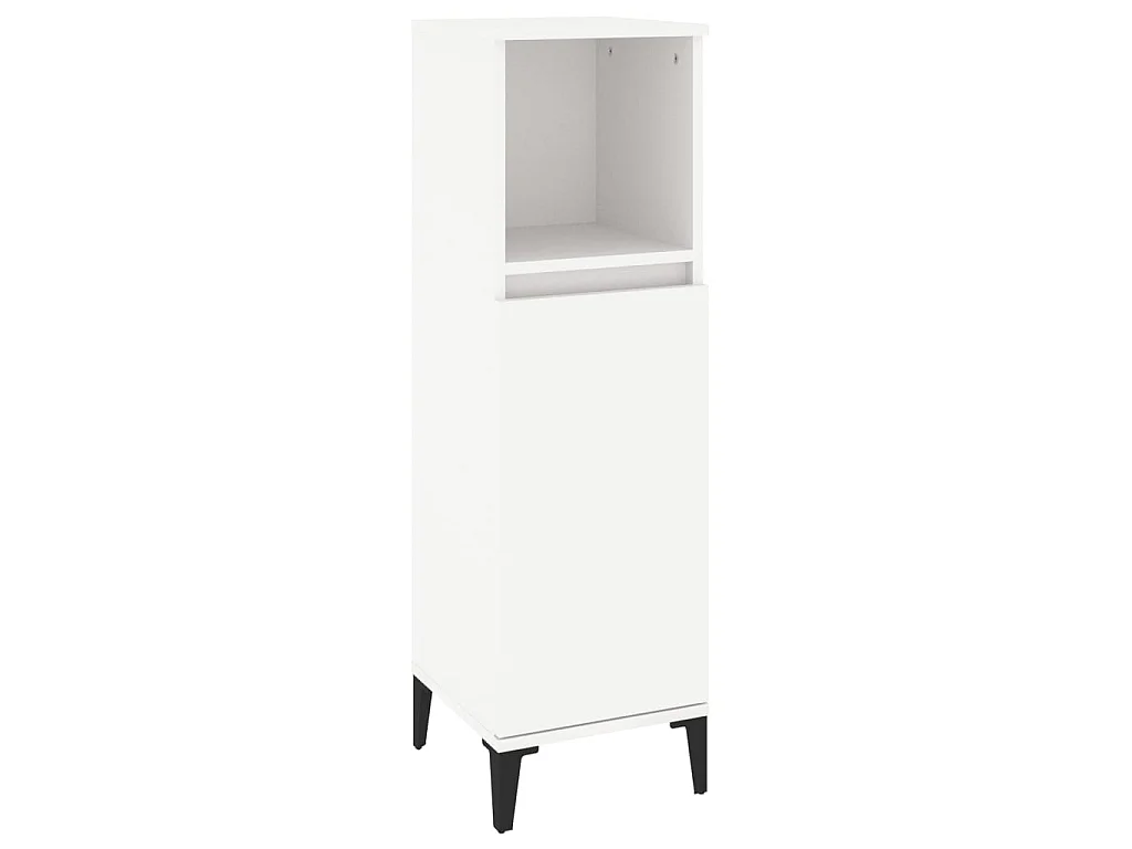 3-tlg. Badmöbel-Set Weiß Holzwerkstoff