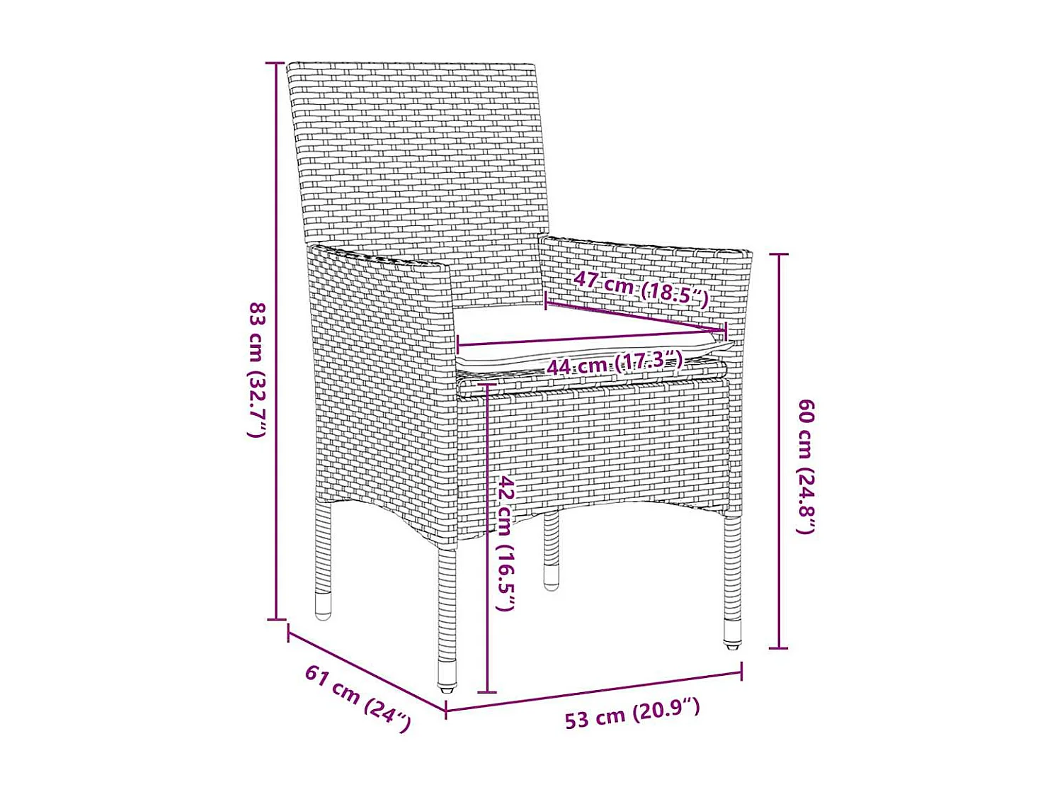Ensemble de salle à manger pour jardin 7 pcs Beige polyrotin