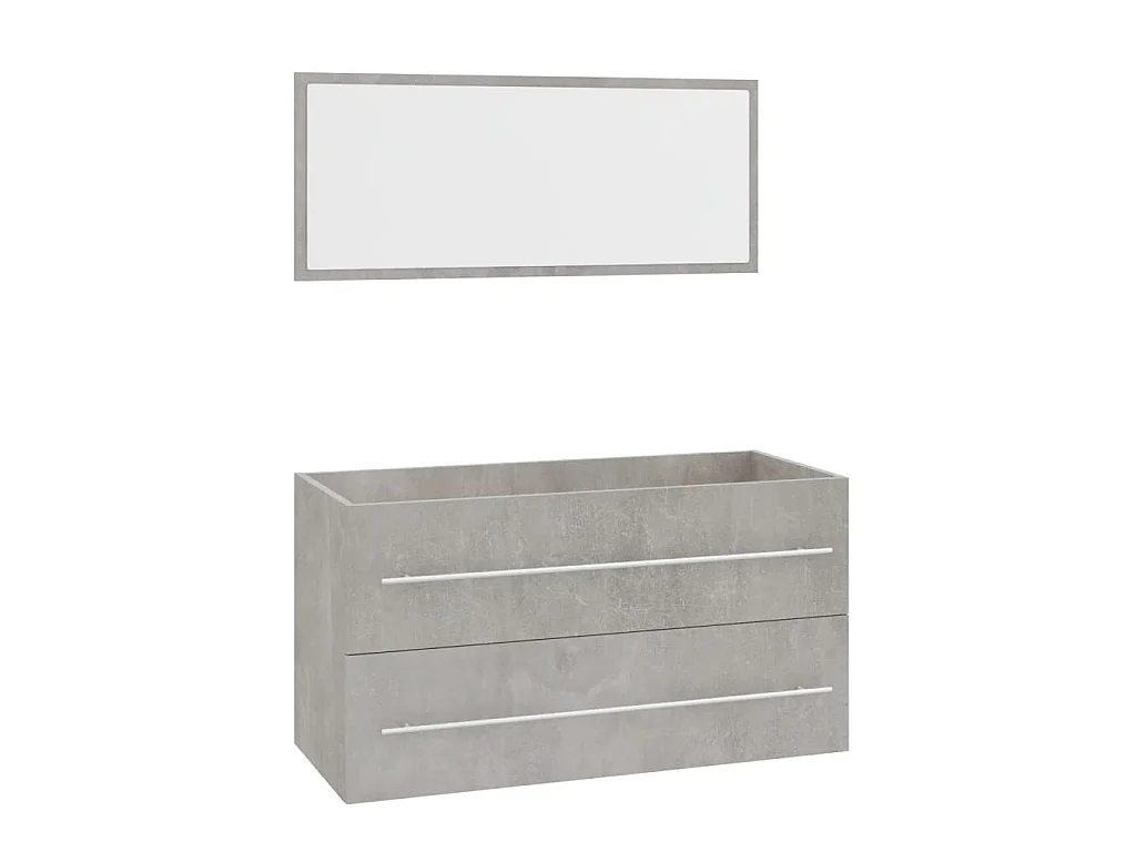 3-tlg. Badmöbel-Set Betongrau