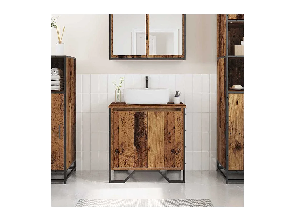 Cabinet de Lavabo Bois Ancien 60 x 35 x 60 cm Bois d'ingénierie