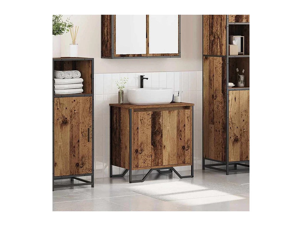 Cabinet de Lavabo Bois Ancien 60 x 35 x 60 cm Bois d'ingénierie