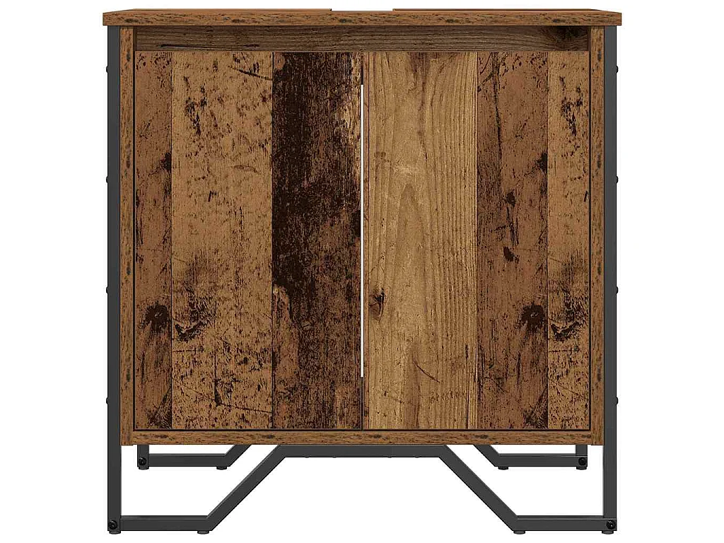 Meuble de Lavabo de Salle de Bain Bois Ancien 60 x 35 x 60 cm